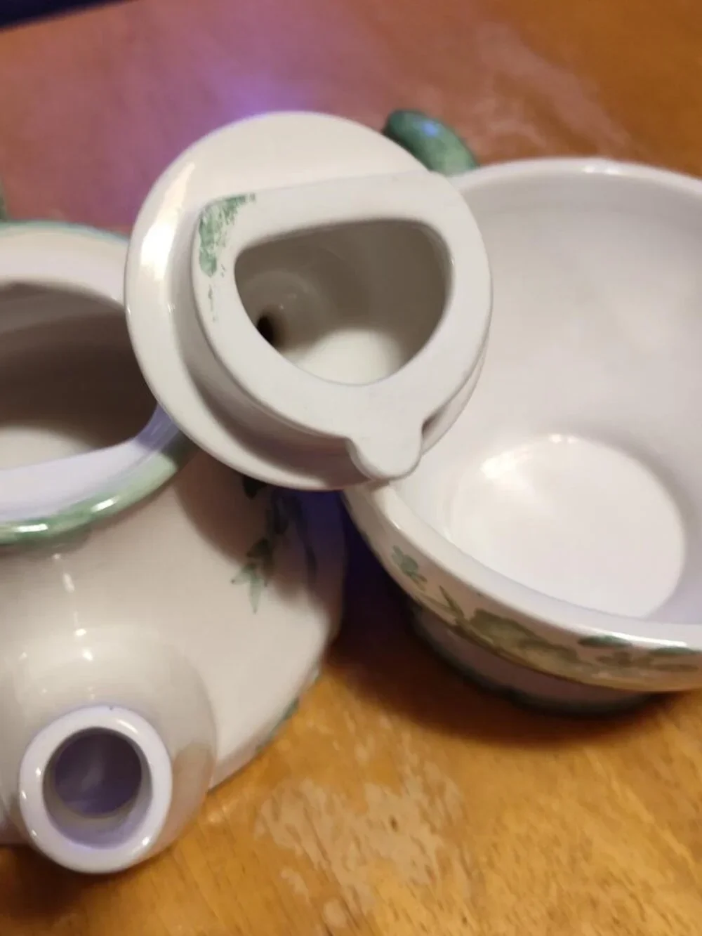 porcelain teapot-on-cup set SHIPS FREE